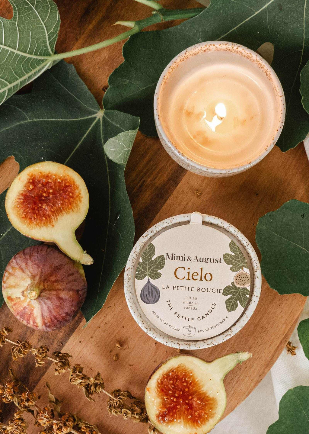 Bougie réutilisable Cielo, figue et ambre