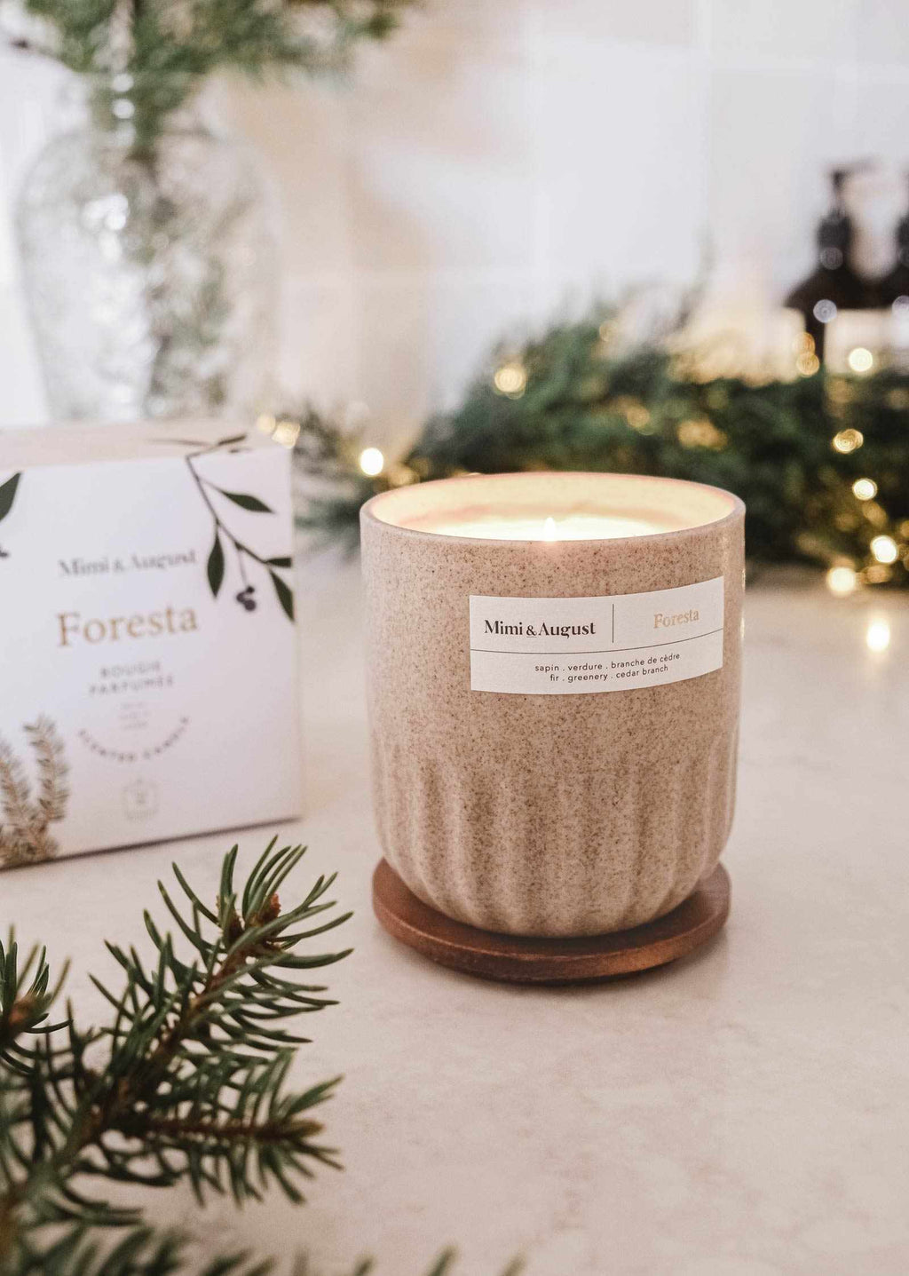Bougie réutilisable Foresta, sapin et cèdre