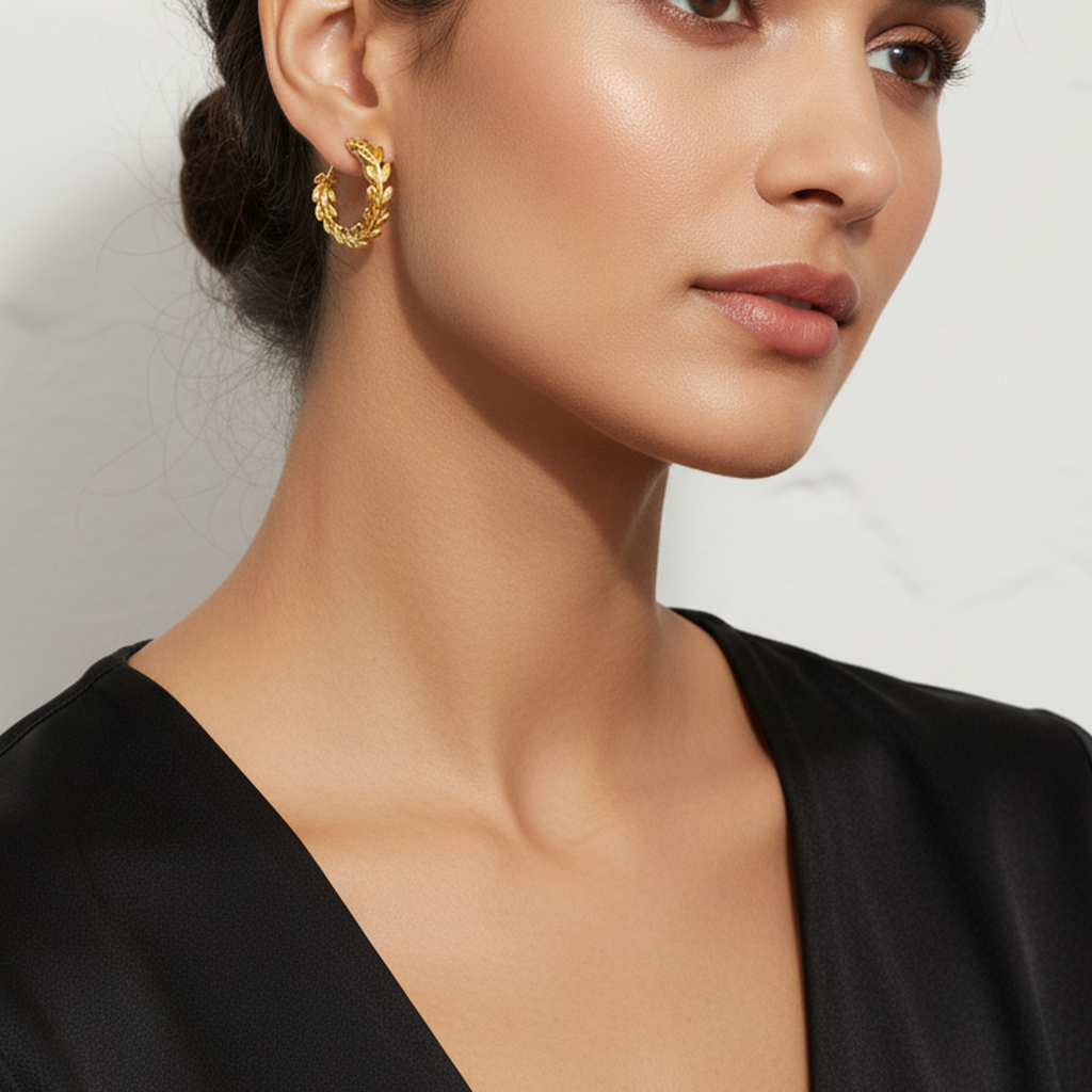 Boucles d'oreilles feuille Leaf Embrace