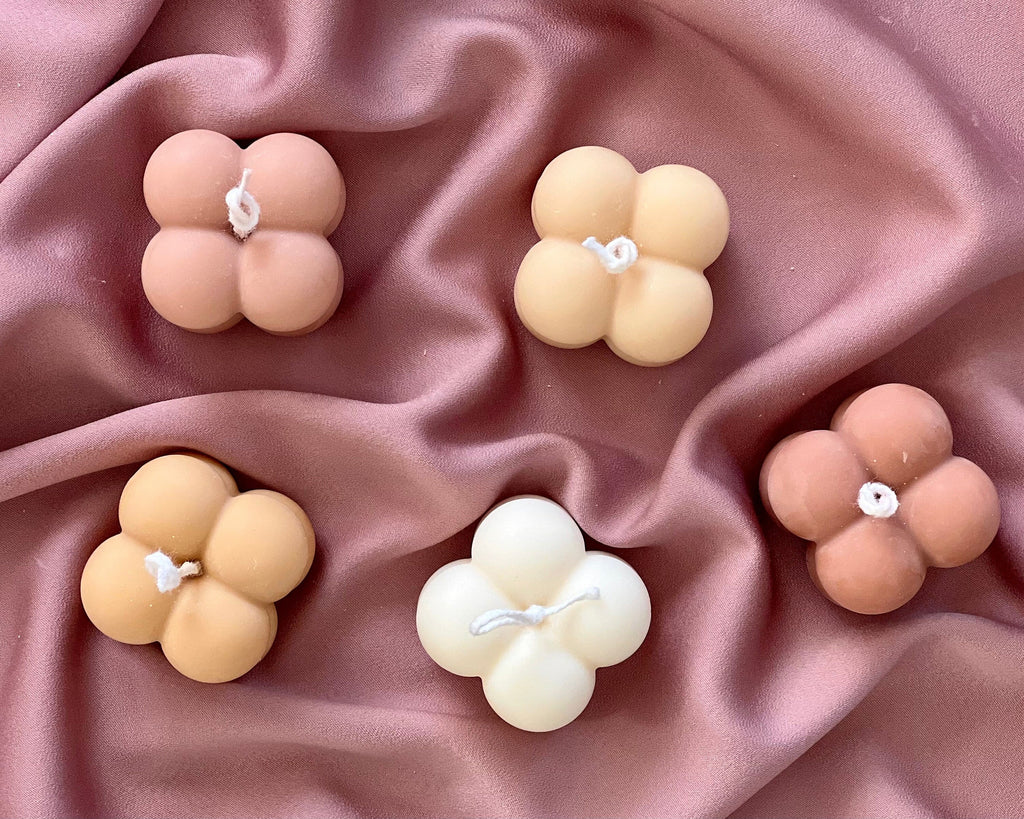 Ensemble de 5 mini bougies bulles, sans parfum