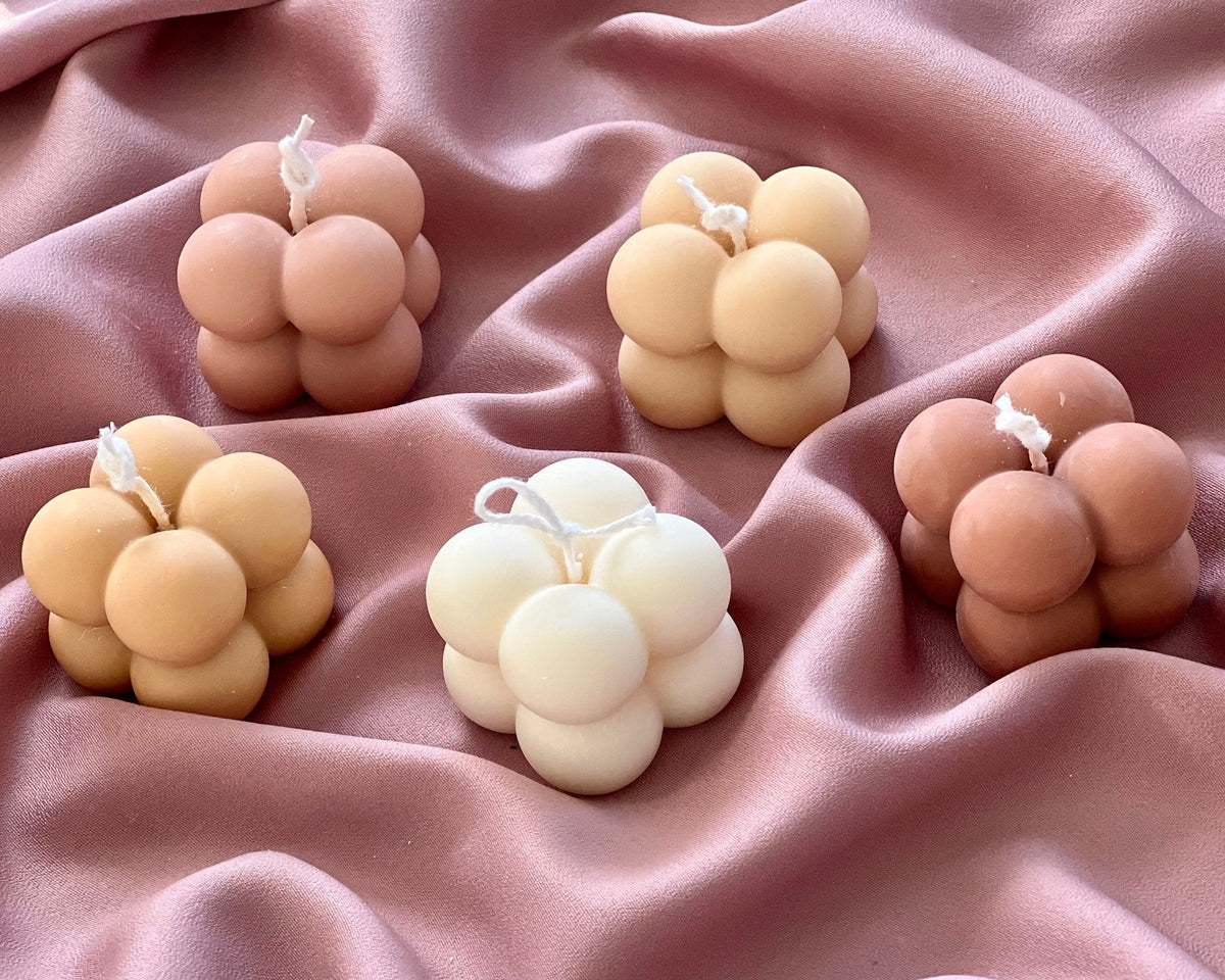 Ensemble de 5 mini bougies bulles, sans parfum