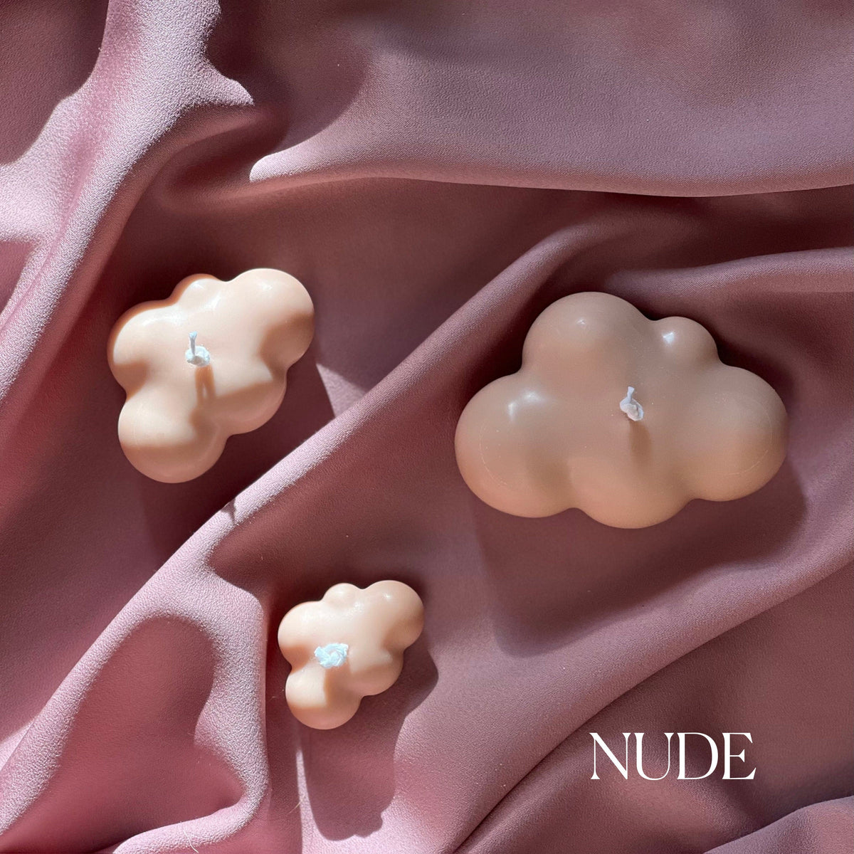 Ensemble de bougies nuages, faites à la main