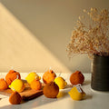 Ensemble de bougies orange, décoratives