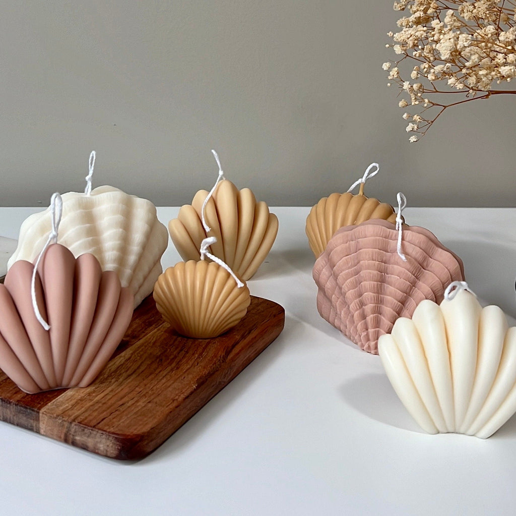 Ensemble de bougies coquillages, décoratives