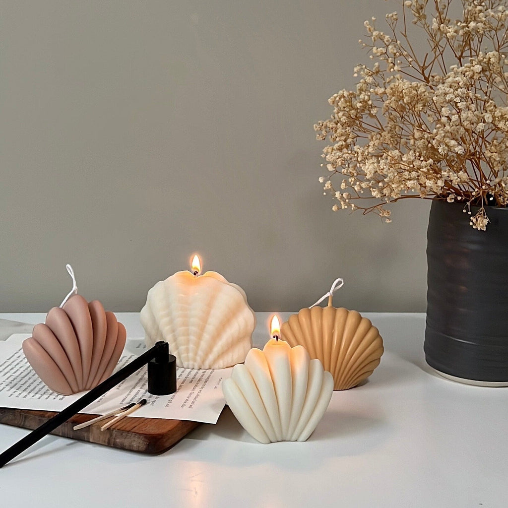 Ensemble de bougies coquillages, décoratives
