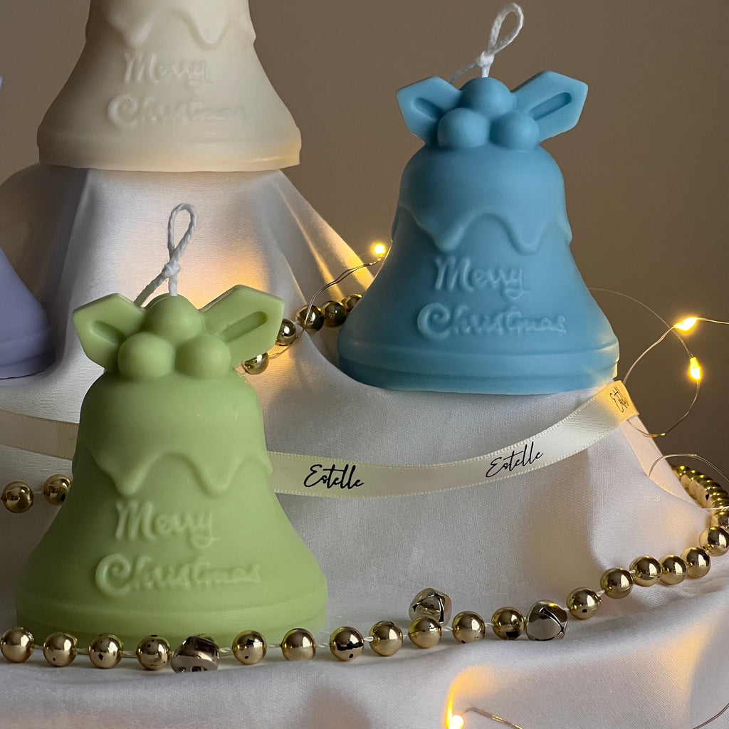 Bougie de soya cloche de Noël, faite à la main