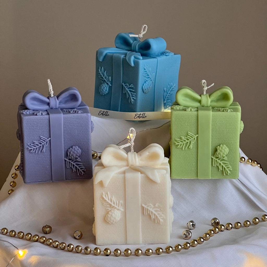 Bougie de soya de Noël en boîte-cadeau