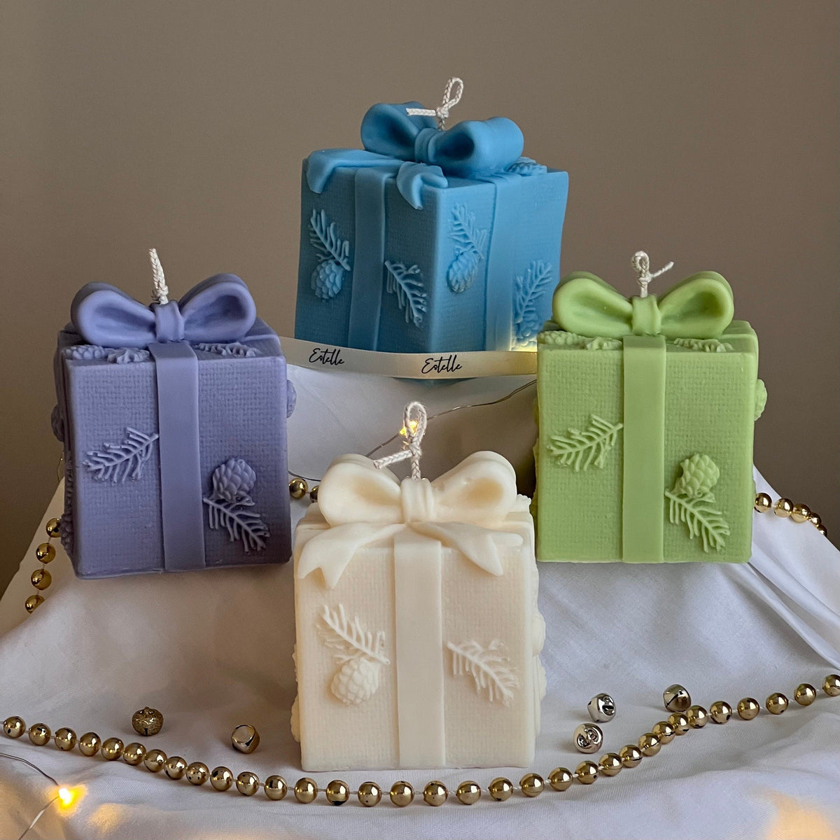 Bougie de soya de Noël en boîte-cadeau