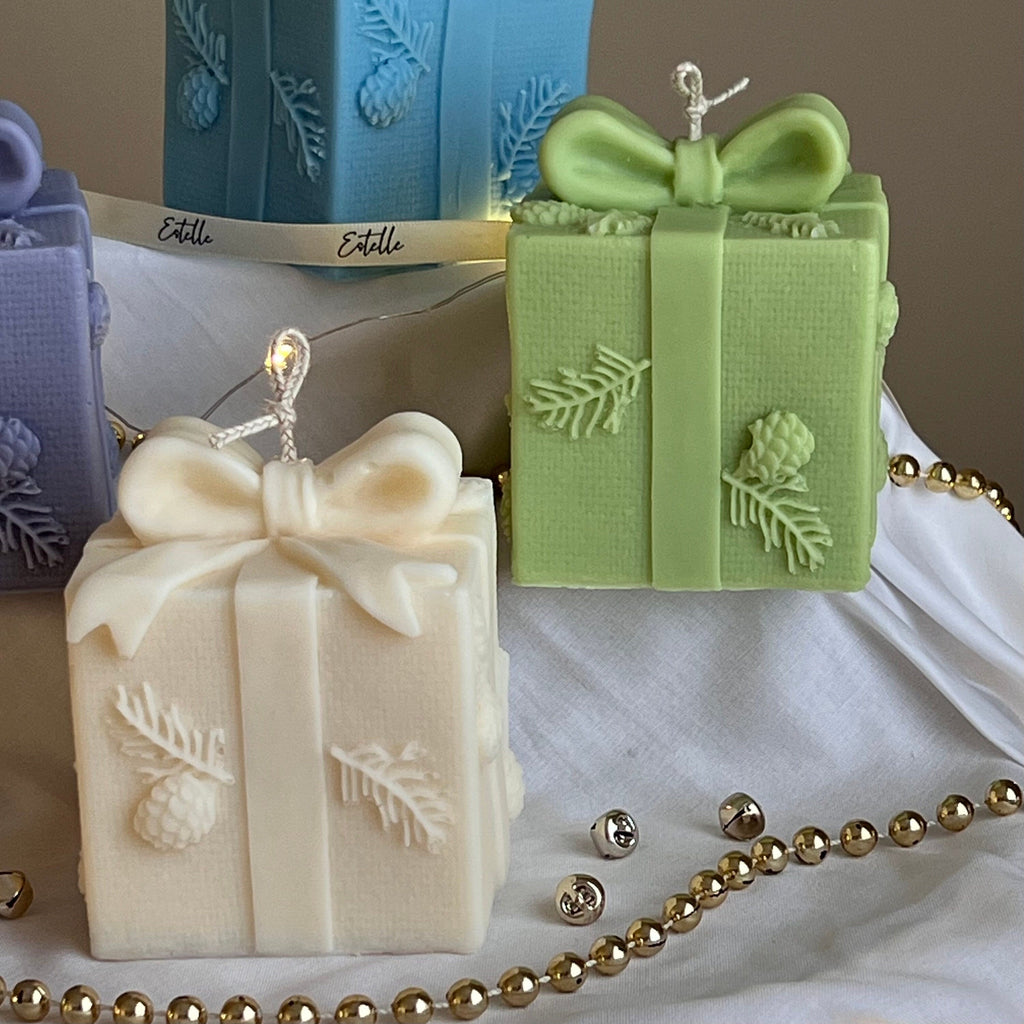 Bougie de soya de Noël en boîte-cadeau