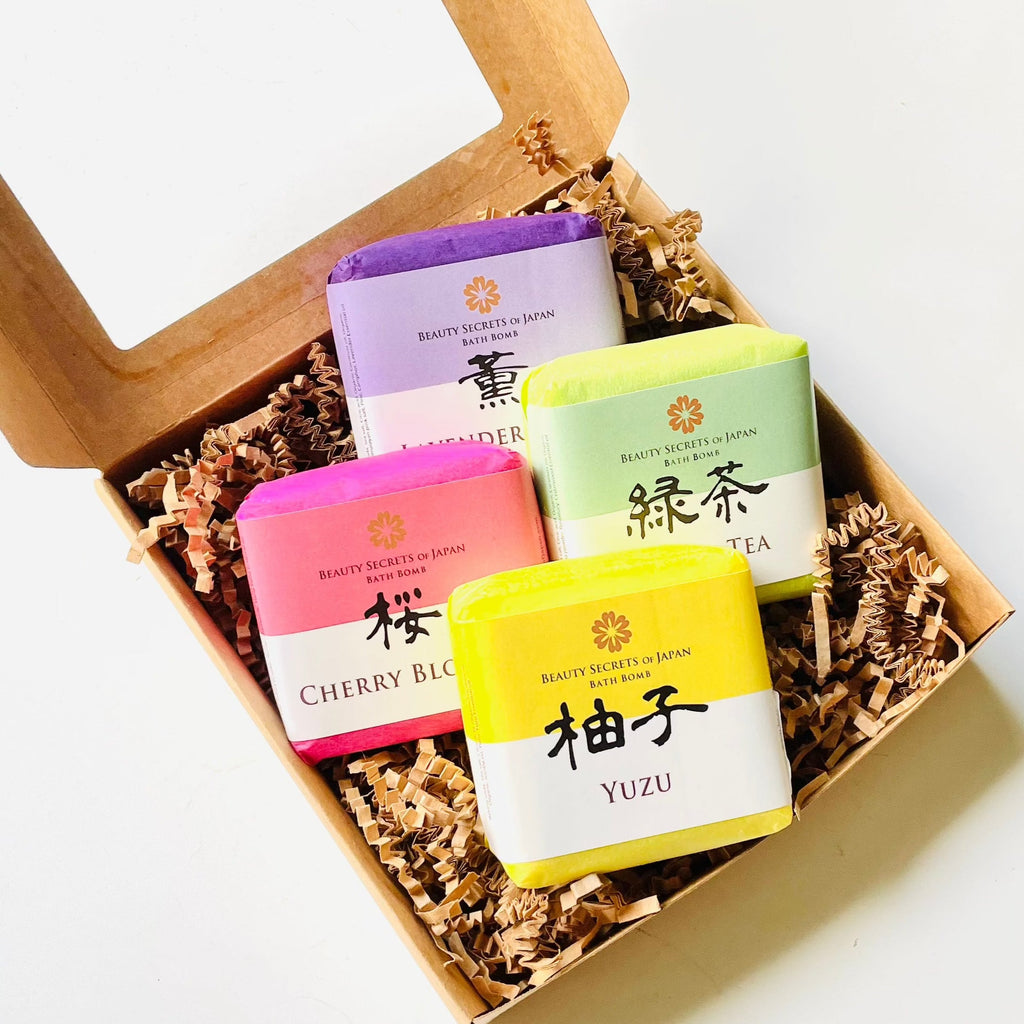 Coffret de bombes de bain d'inspiration japonaise