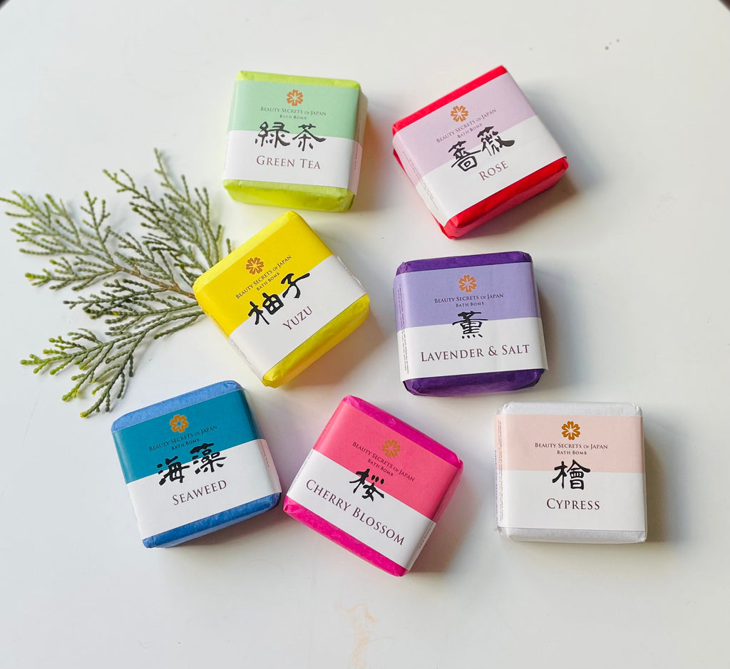Coffret de bombes de bain d'inspiration japonaise