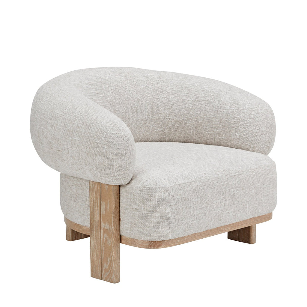 Fauteuil d'appoint Konsta, structure en bois massif