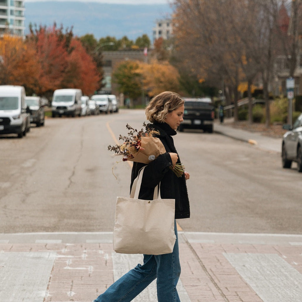 Sac fourre-tout surdimensionné en coton recyclé