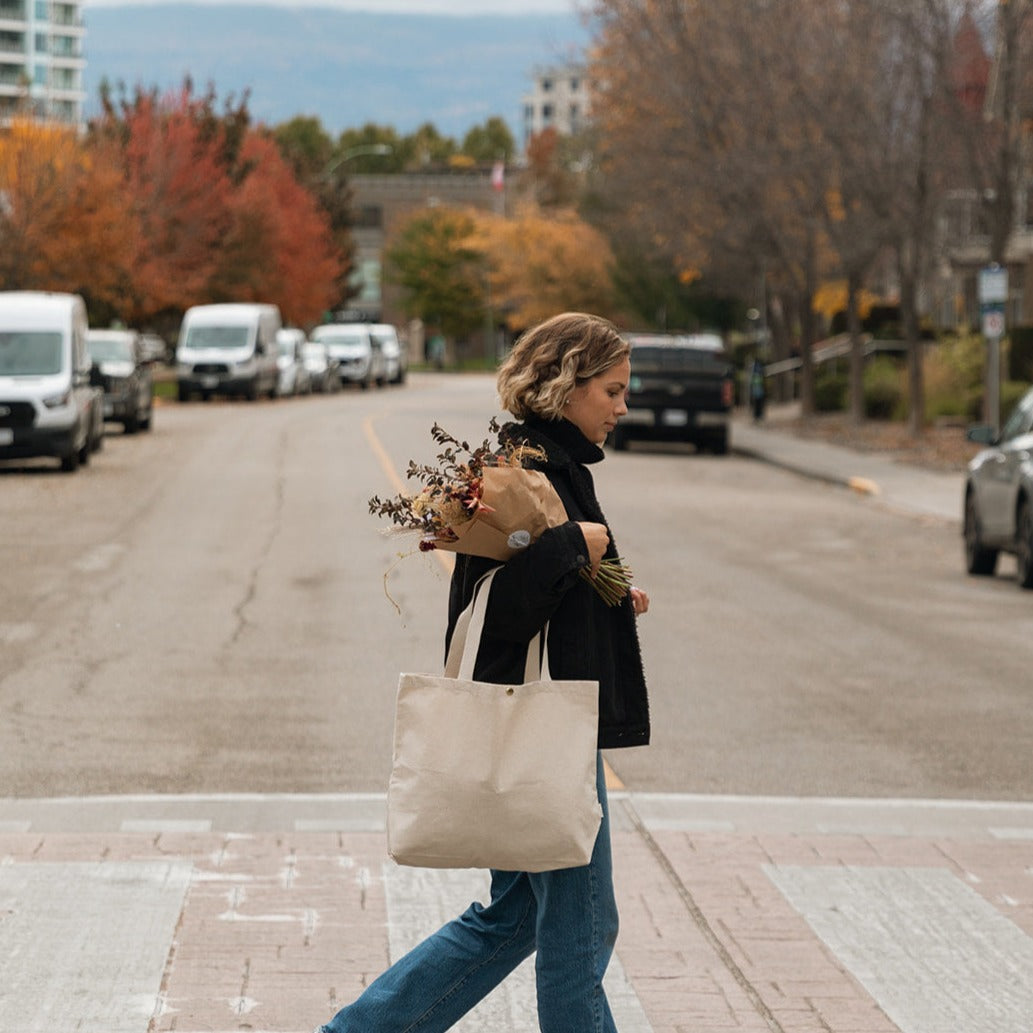 Sac fourre-tout surdimensionné en coton recyclé