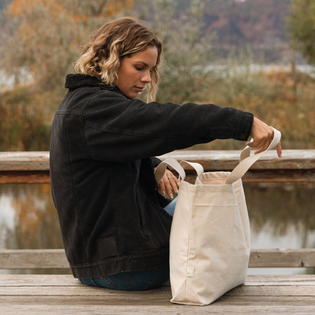 Sac fourre-tout surdimensionné en coton recyclé