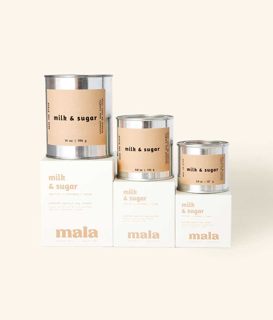 Bougie Milk and Sugar, vanille, cannelle et crème