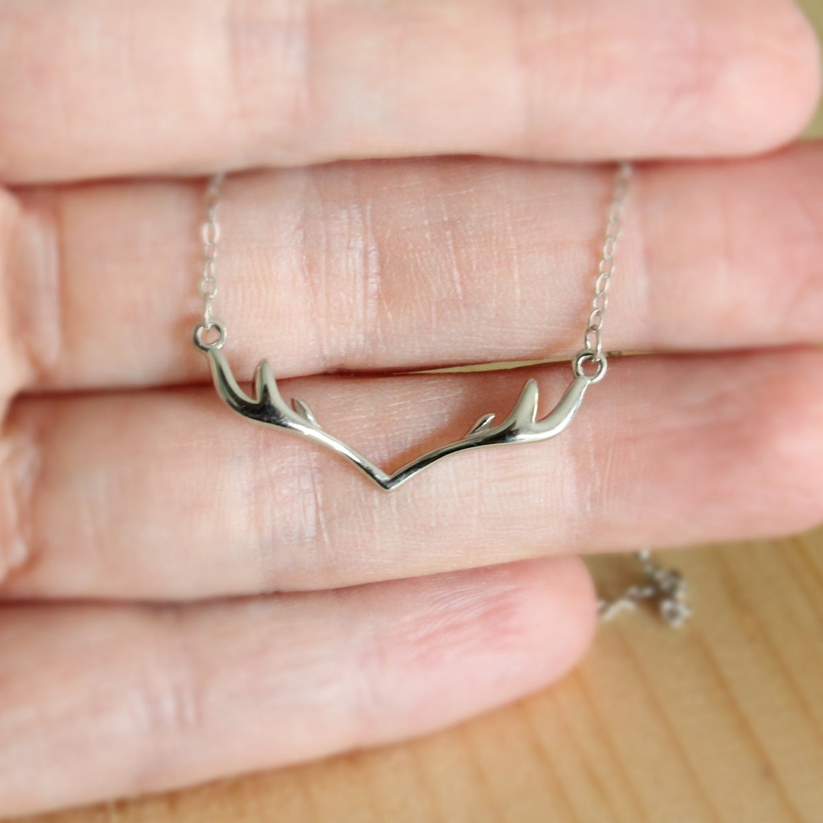 Collier Antler Rack minimaliste en argent sterling