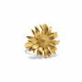 Bague fleur en acier inoxydable doré