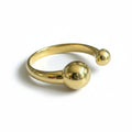 Bague boule ouverte en acier inoxydable doré